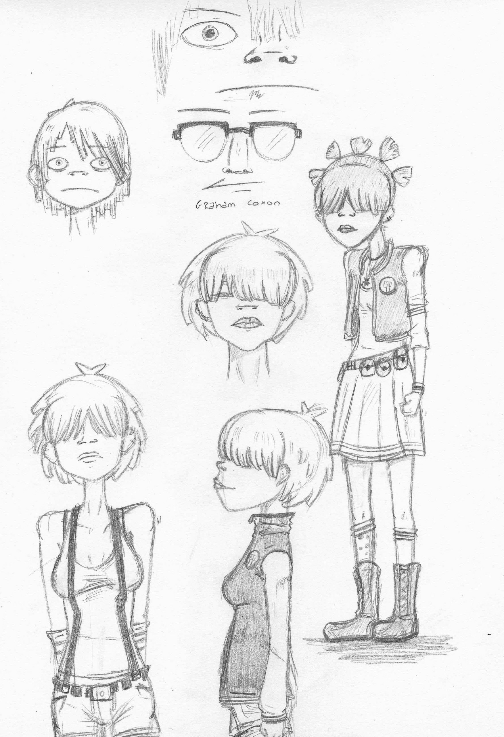 1753x2560 Gorillaz Fancharacters! Images Some Girl Sketches Hd Wallpaper And - Gorillaz Sketch