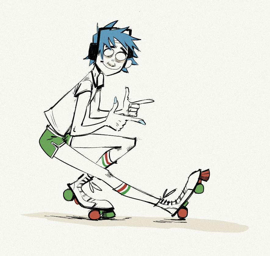 885x838 Gorillaz Skillamalink Heres A Sketch Of 3d From The Band - Gorillaz Sketch