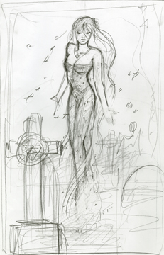 231x360 Goth Girl Sketch Horror Spiderwebart Gallery - Goth Girl Sketch