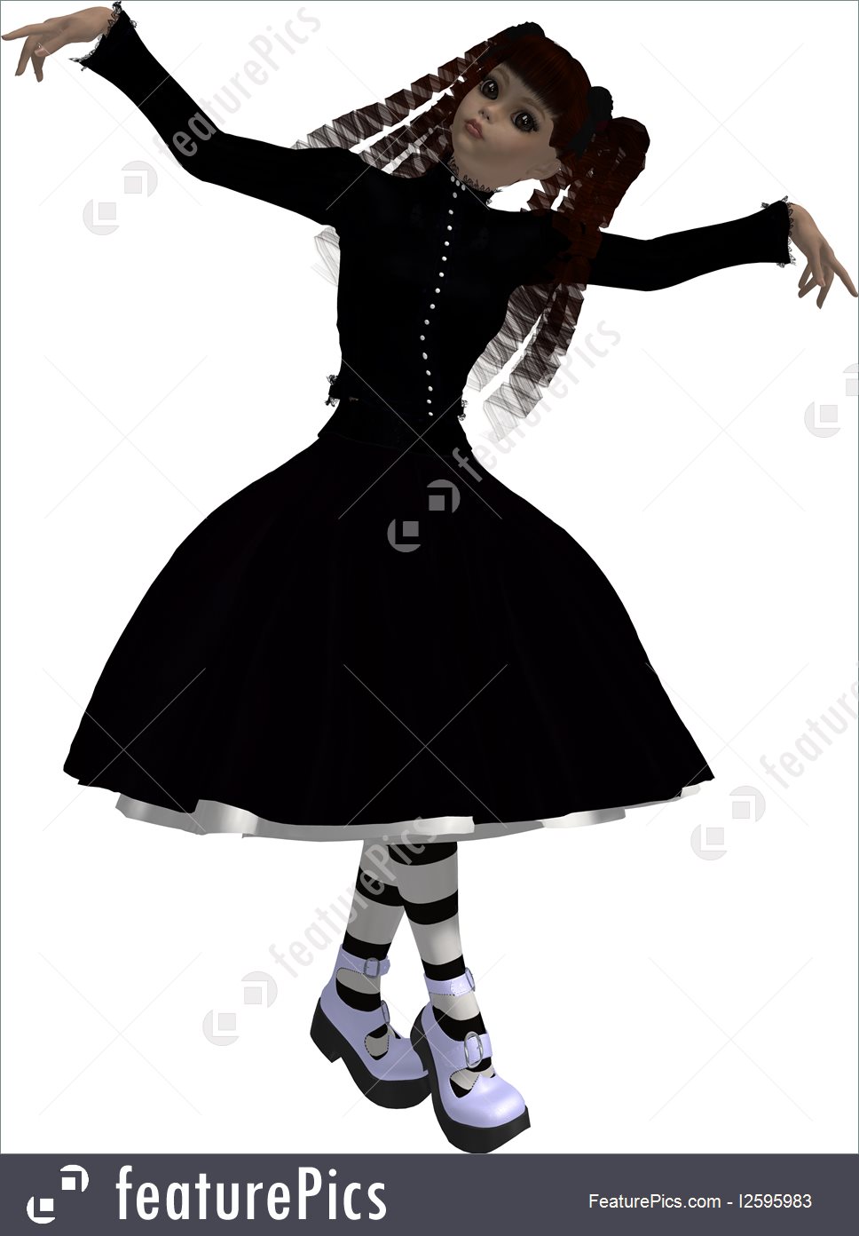 968x1392 Illustration Of Goth Girl - Goth Girl Sketch