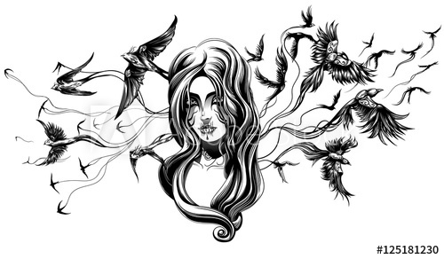 500x292 A Goth Girl - Goth Girl Sketch