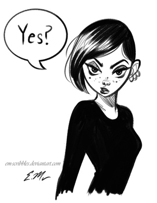 320x414 Annoyed Goth Girl Sketch. - Goth Girl Sketch