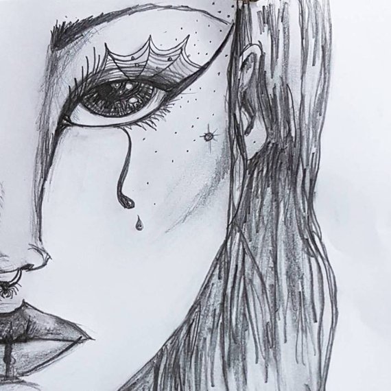 Goth Girl Sketch at PaintingValley.com | Explore collection of Goth ...