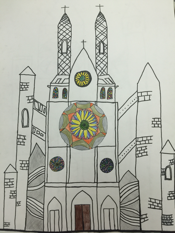 600x800 Gothic Cathedral Drawings - Gothic Cathedral Sketch