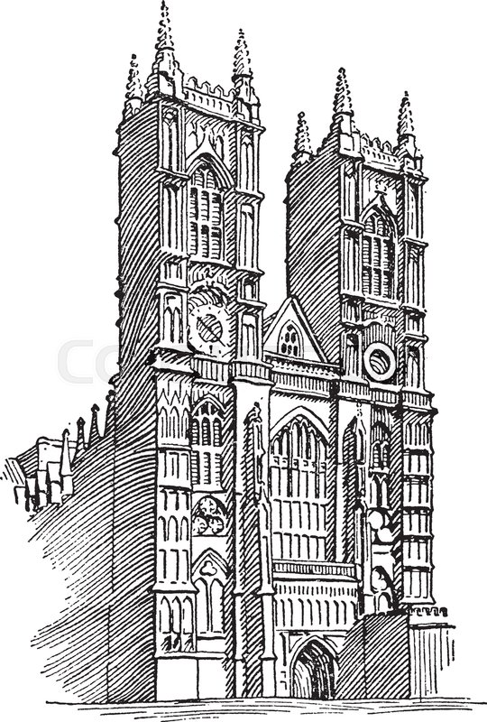 540x800 Westminster Abbey Or Gothic Architecture, Great Church In England - Gothic Cathedral Sketch