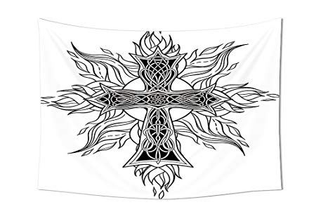 450x315 Asddcdfdd Celtic Decor Tapestry Wall Hanging Gothic Image Of Cross - Gothic Cross Sketch