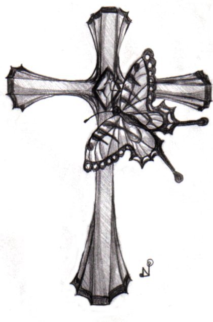 420x635 Corban Conn (Yocorban) - Gothic Cross Sketch