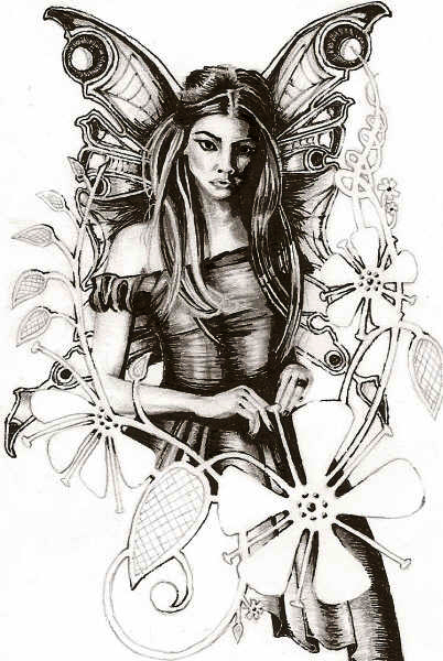 402x600 Fairy Drawing - Gothic Fairy Sketches