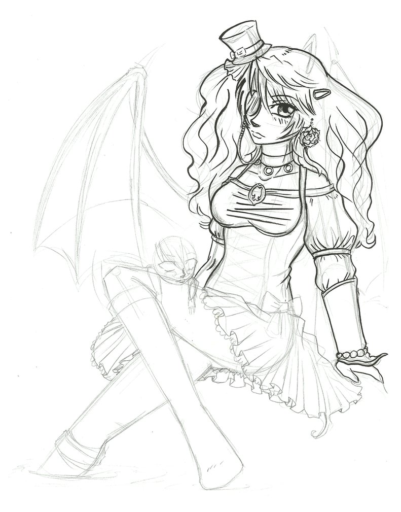791x1009 Gothic Fairy Sketch By Miyukizeta - Gothic Fairy Sketches