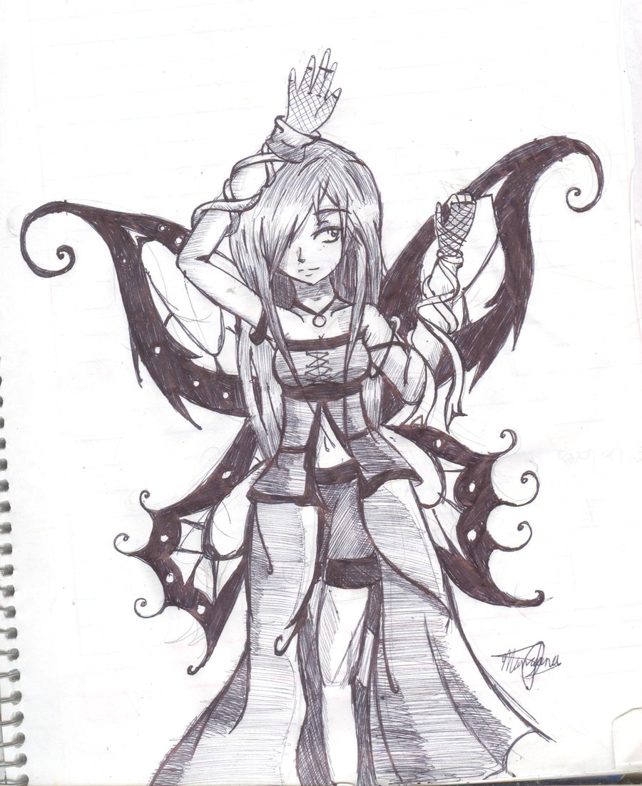 900x1102 Moon Fairy Sketch By Rockstarfreak - Gothic Fairy Sketches
