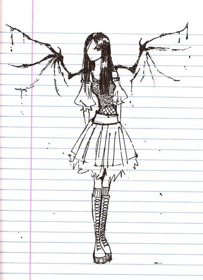 400x553 Gothic Person Sketch By On - Gothic Sketches