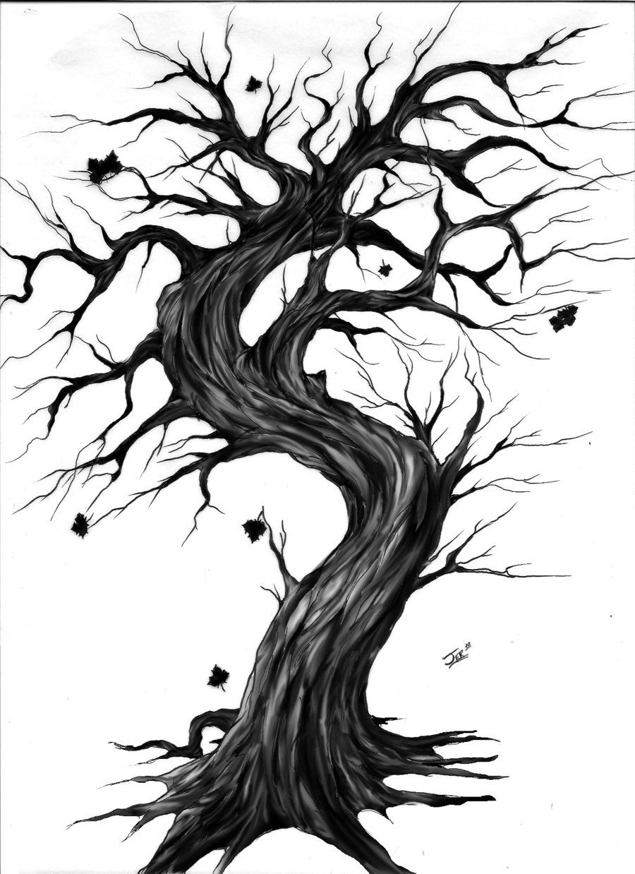 900x1238 Gothic Sketches Gothic Tree By Darth Jer Digital Art Drawings - Gothic Sketches