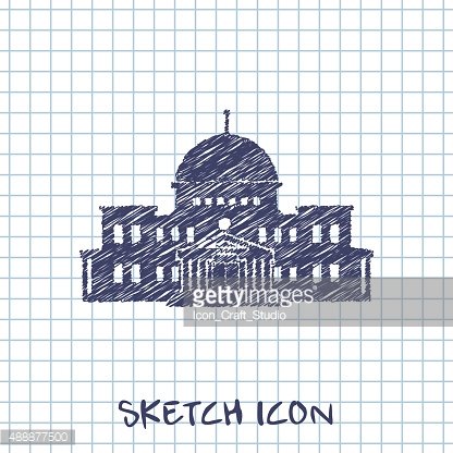 416x416 Government Building Vector Sketch Icon Stock Vectors - Government Sketch