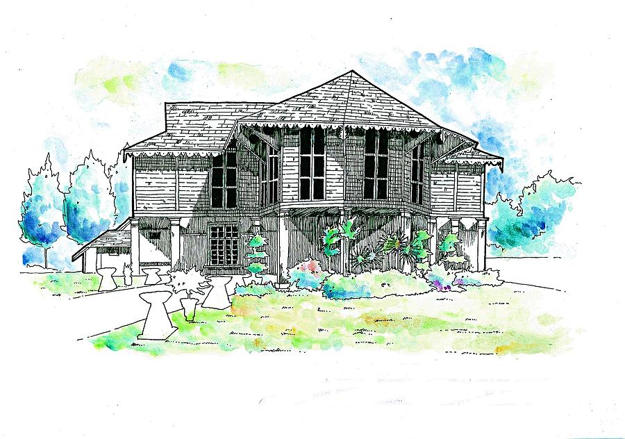 900x632 Government Rest House Drawing By Soh You Shing - Government Sketch