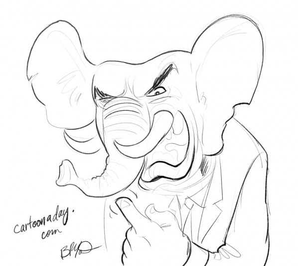 598x535 Government Shutdown Elephant Sketch Cartoon - Government Sketch