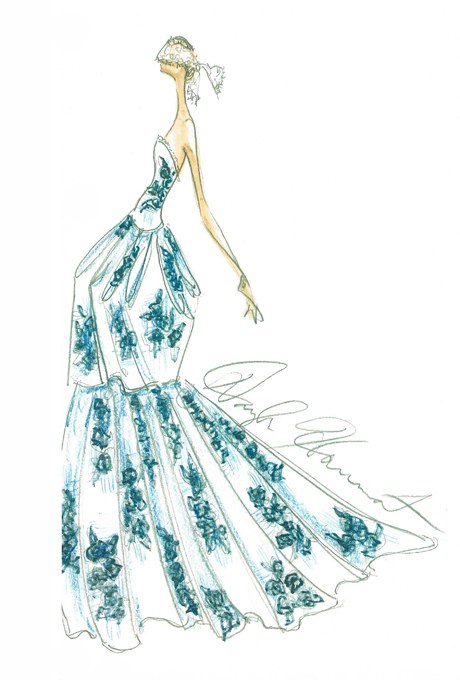 460x680 Sketch To Dress Spring 2013 Wedding Dresses Brides - Gown Sketch
