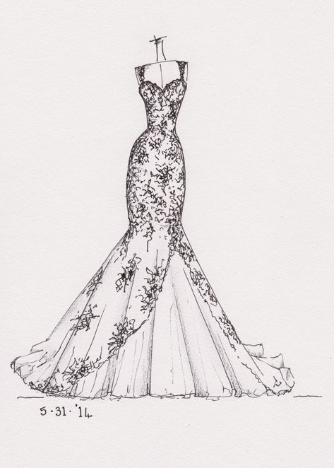 473x662 Marriage Dress Sketches - Gown Sketch