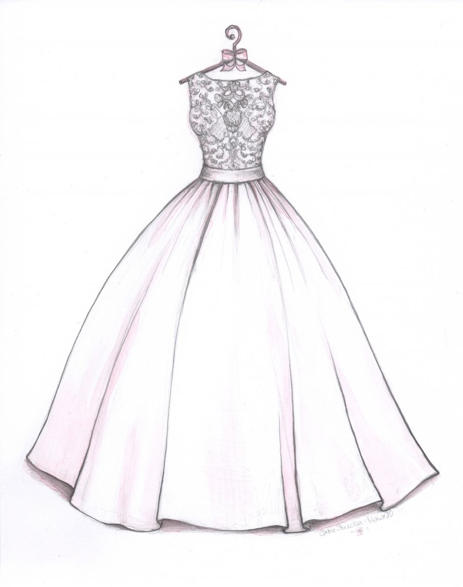 948x1200 Ball Gown Wedding Dress Sketch By Catie Stricker Howell. Allure - Gown Sketch