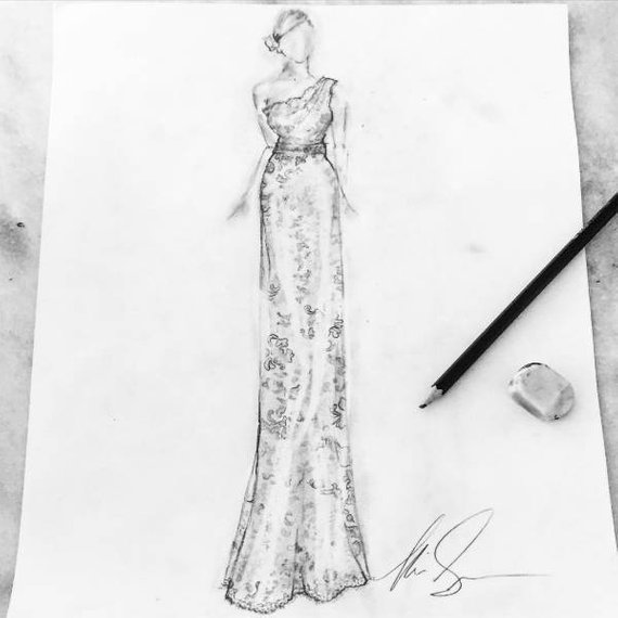 Gown Sketch at PaintingValley.com | Explore collection of Gown Sketch