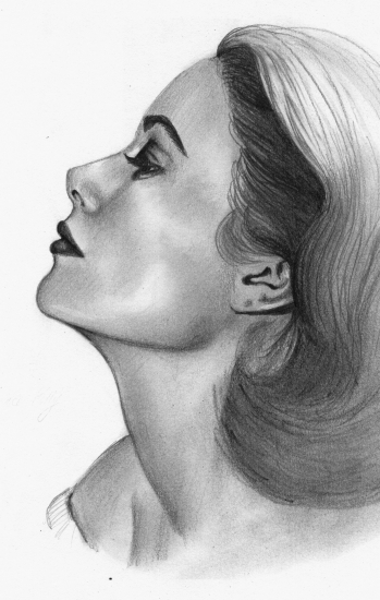 349x550 Portrait Of Grace Kelly By Phoebe On Stars Portraits - Grace Kelly Sketch