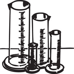 250x250 Plastic Graduated Cylinder, 101000ml - Graduated Cylinder Sketch