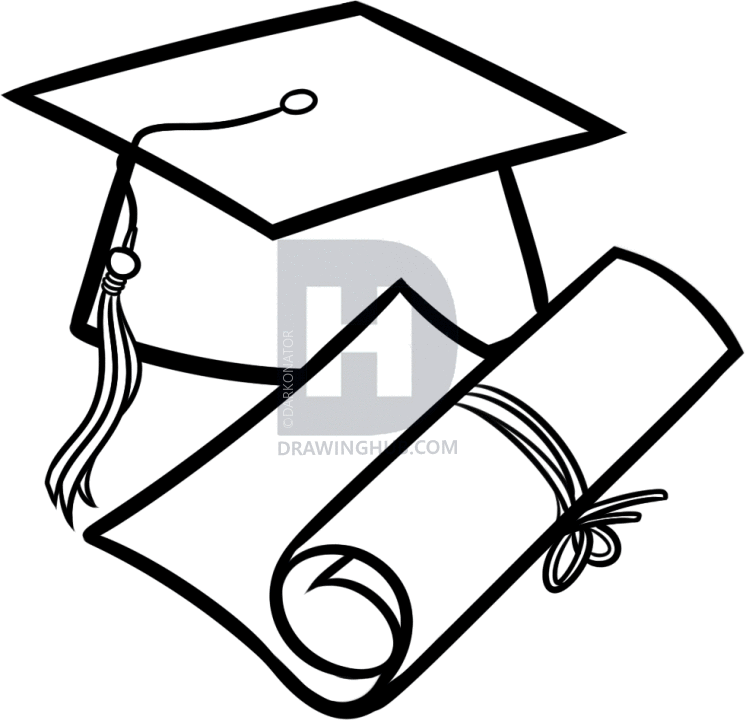 746x720 How To Draw A Graduation Cap, Step By Step, Drawing Guide, By - Graduation Cap Sketch
