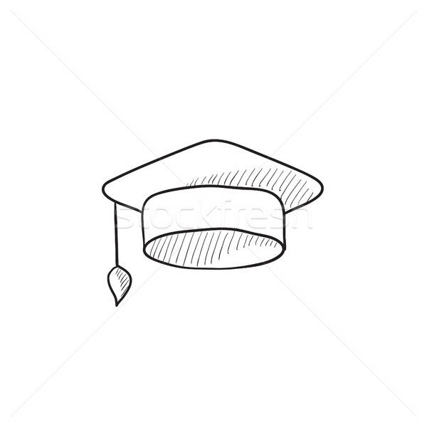 600x600 Graduation Cap Sketch Icon. Vector Illustration Andrei Krauchuk - Graduation Hat Sketch