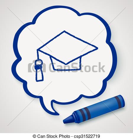450x470 Graduation Hat Doodle Drawing Vector Clip Art - Graduation Hat Sketch