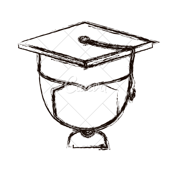 550x550 Collection Of Free Graduation Drawing Sketch. Download On Ubisafe - Graduation Sketch