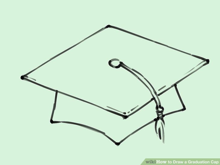 728x546 How To Draw A Graduation Cap 5 Steps (With Pictures) - Graduation Sketch