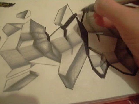 480x360 Graffiti Art 3d..drawing - Graffiti Art Sketches