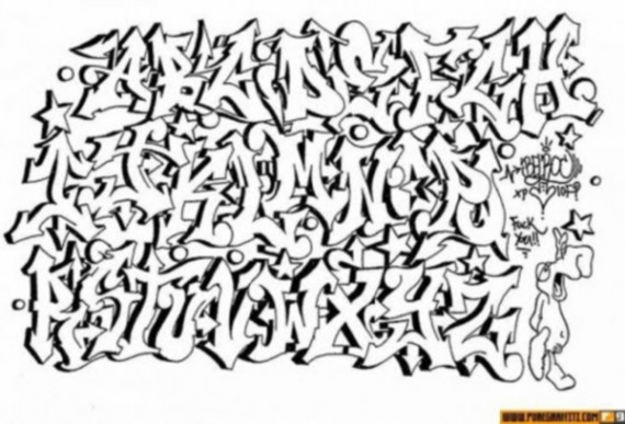 570x387 Sketch Graffiti Letters Alphabet Design 6 570x387 By Damienmand On - Graffiti Letters Sketch