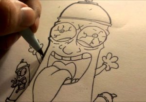 300x210 People Holding Spray Cans Sketch Pictures - Graffiti Spray Can Sketches