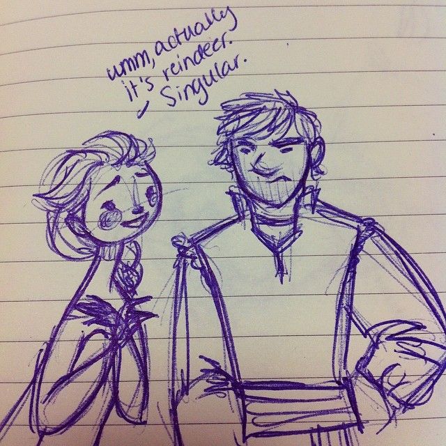 640x640 Elsa Is A Grammar Nazi. Kristoff Is Not Impressed. - Grammar Sketch