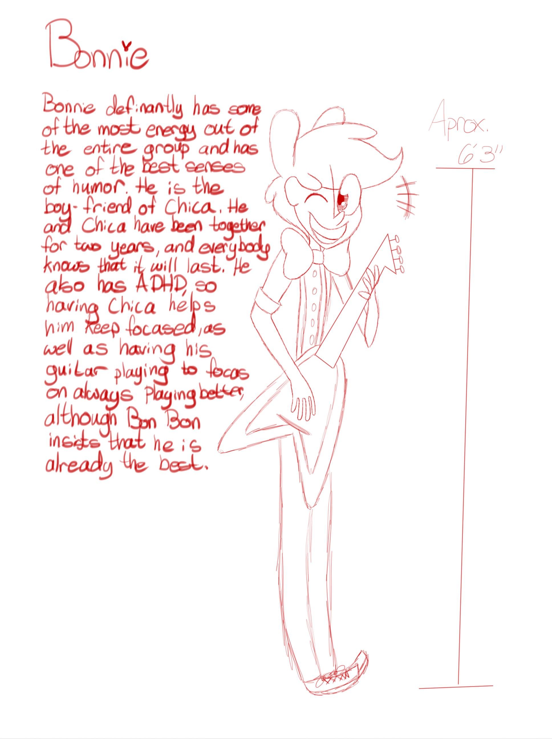 1936x2592 Humanized Bonnie Sketch. He Honestly Is My Favorite. Sorry About - Grammar Sketch