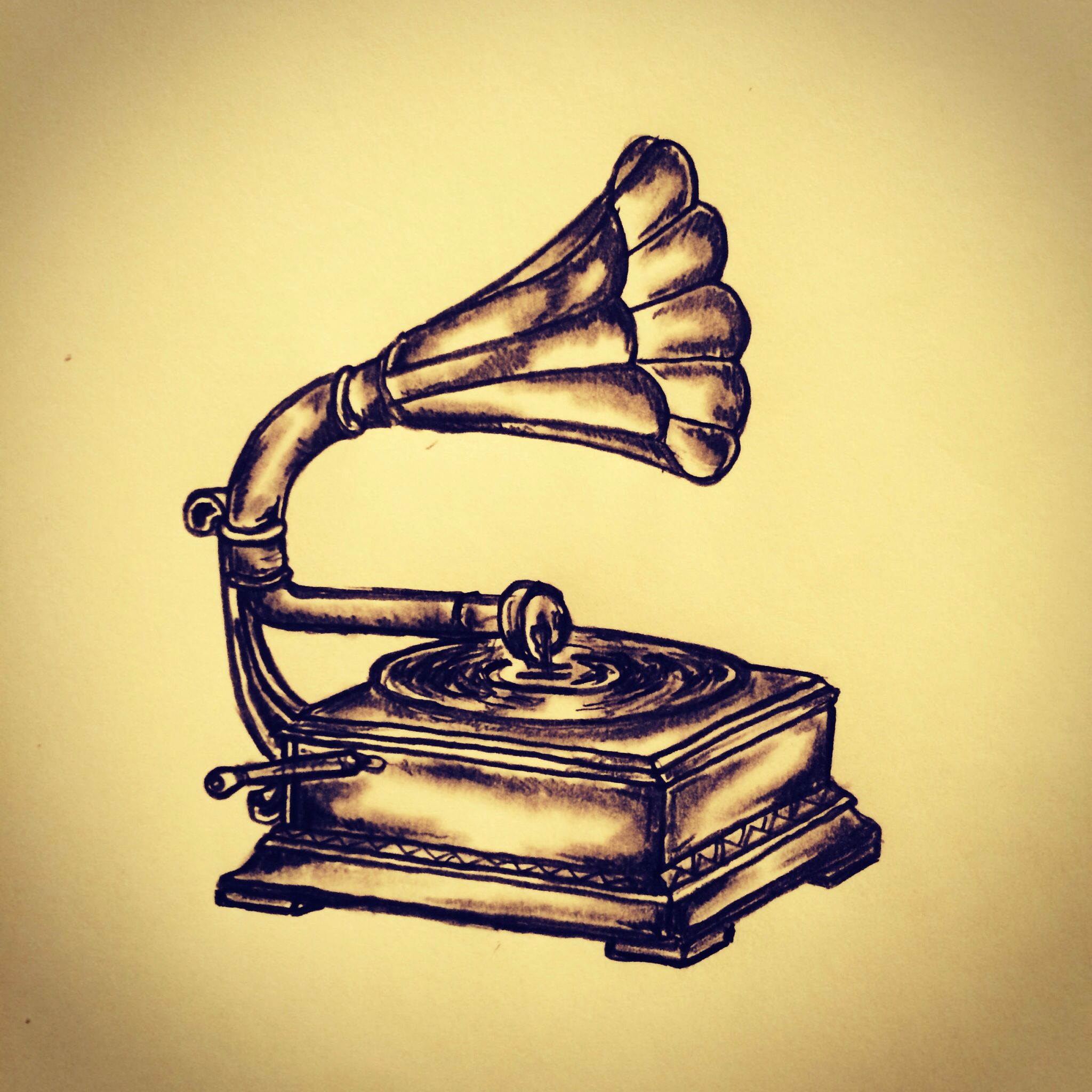 2048x2048 Gramophone Tattoo Sketch Drawing By - Gramophone Sketch