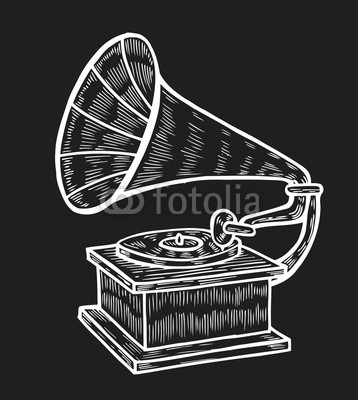 358x400 Hand Drawn Gramophone, Sketch Buy Photos Ap Images Detailview - Gramophone Sketch