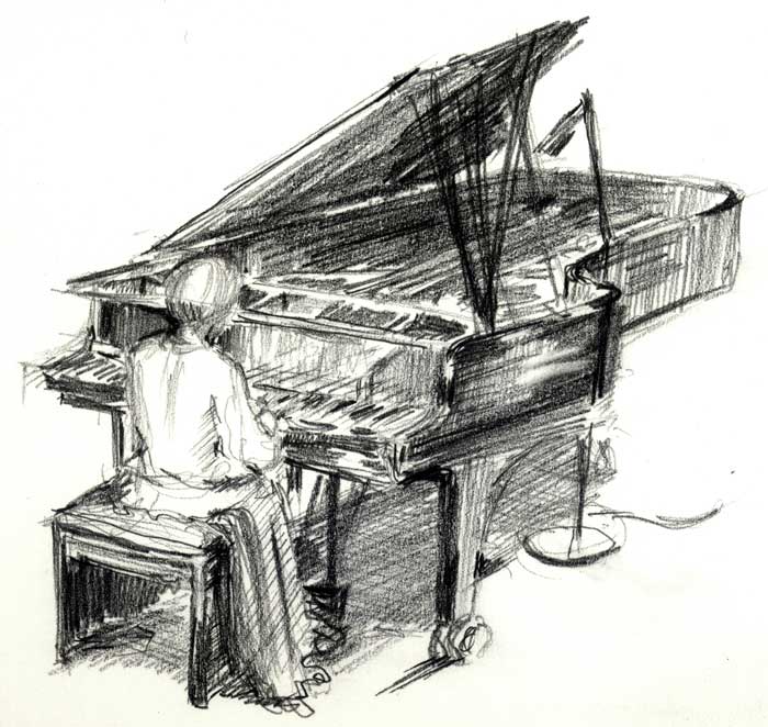 Grand Piano Sketch at PaintingValley.com | Explore collection of Grand ...