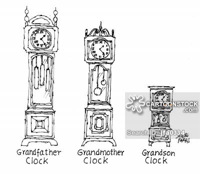 400x347 Grandmother Clock Cartoons And Comics - Grandfather Clock Sketch