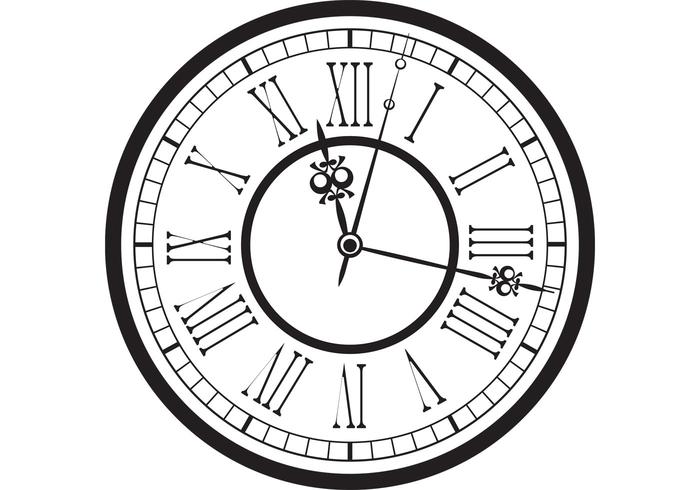 700x490 Vintage Old Clock Vector - Grandfather Clock Sketch