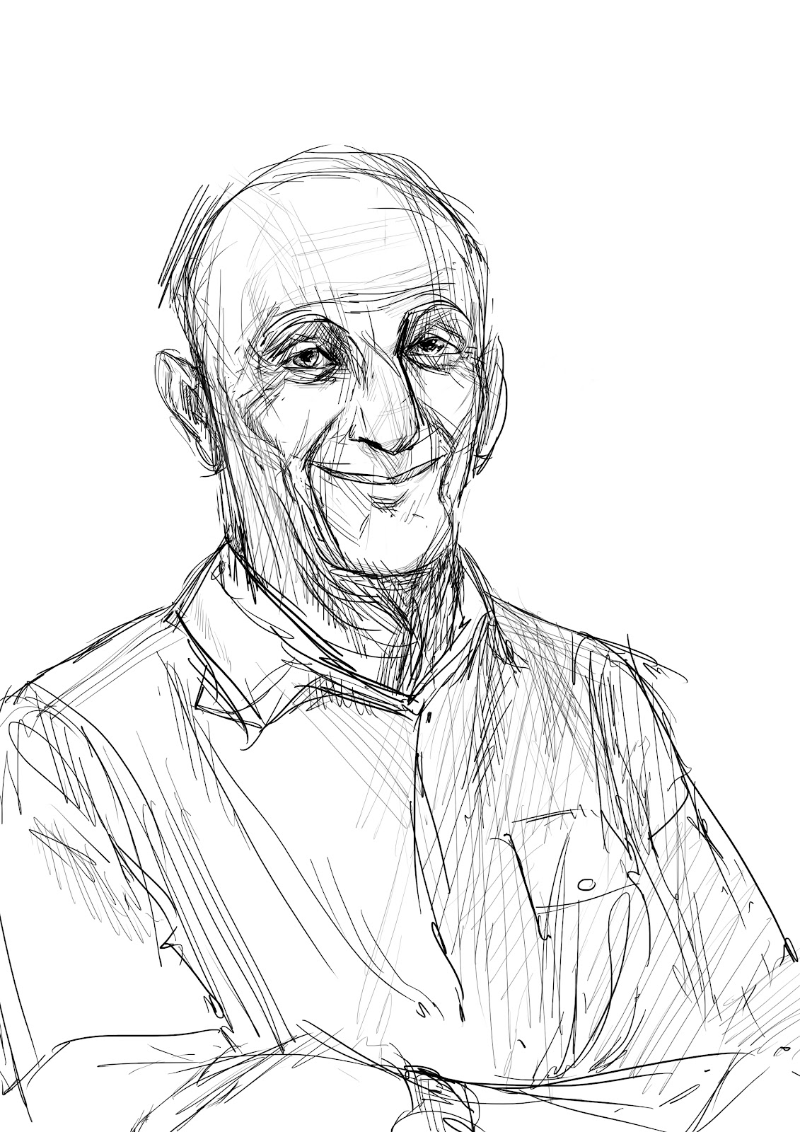 Grandfather Sketch at PaintingValley.com | Explore collection of ...