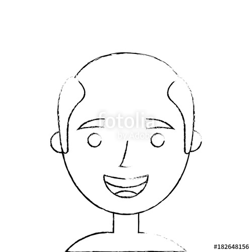 500x500 The Face Old Man Profile Avatar Of The Grandfather Sketch Vector - Grandfather Sketch