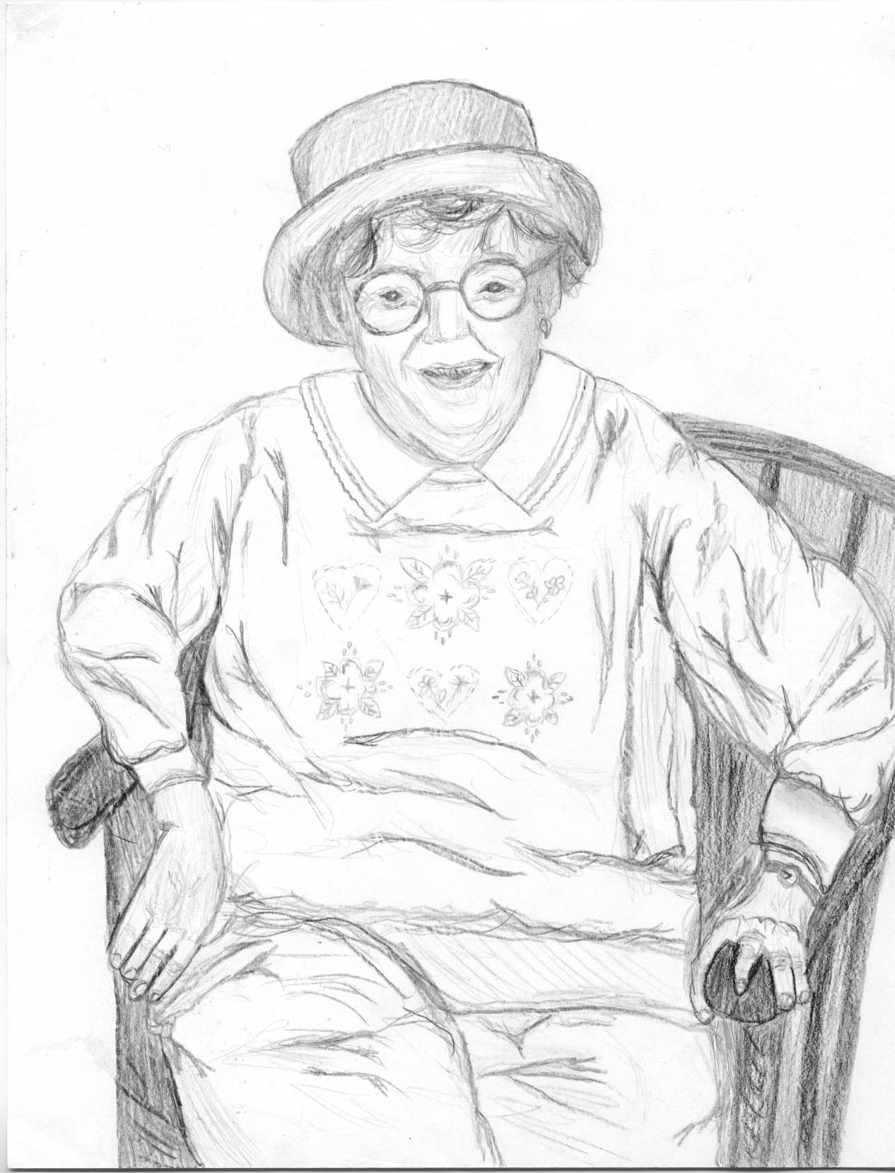 1266x1659 To My Grandmother - Grandma Sketch