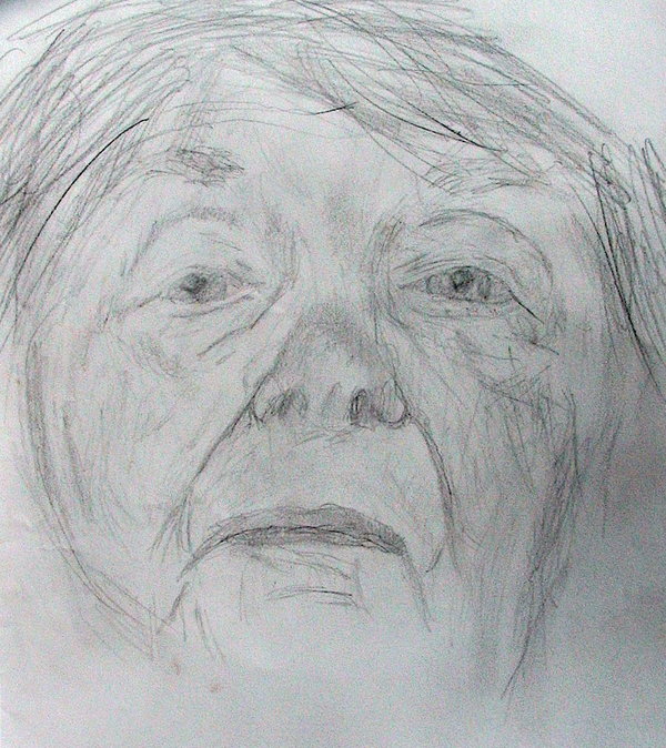 600x674 Grandmother Sketch By Nebula23 - Grandmother Sketch