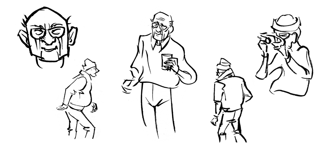 1100x500 Illustration Feeder Grandpa Stan - Grandpa Sketch