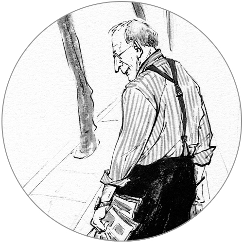 500x500 The Art Of Style By Kit Mills 059 Fashionable Grandpa On The - Grandpa Sketch