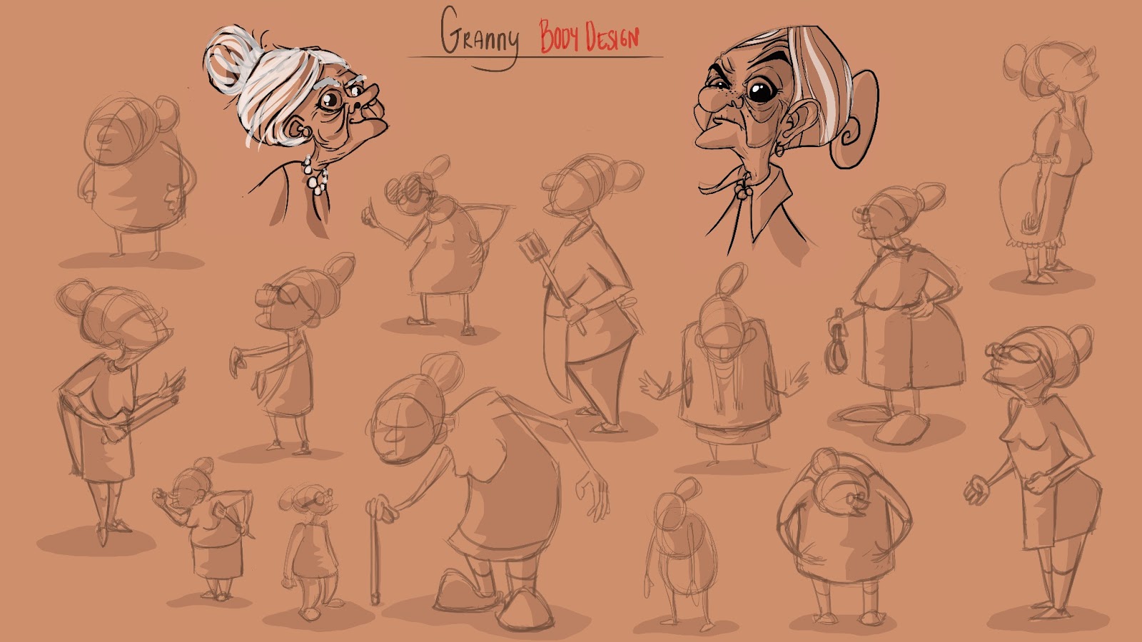 1600x900 Art And Animation Blog Granny Character - Granny Sketch