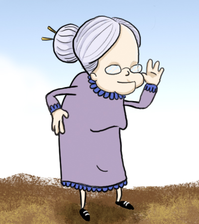400x450 Character Sketch - Granny Sketch
