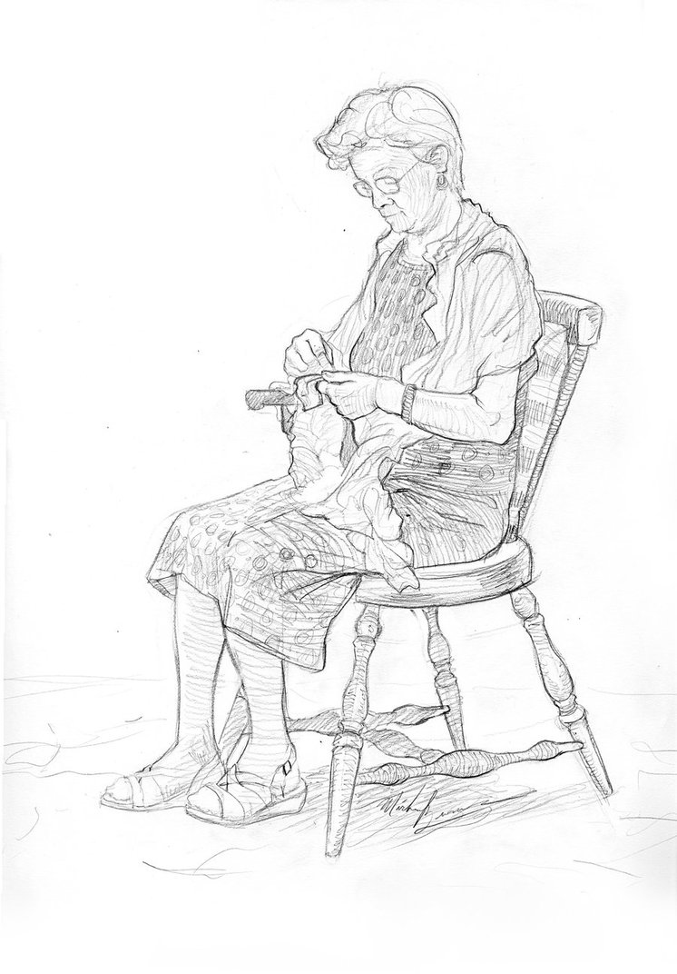 746x1072 Granny Drawing By Flammableperson - Granny Sketch