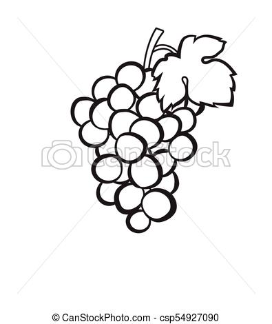 395x470 Cluster Of Grapes Hand Drawn Sketch Icon. Cluster Of Grapes With - Grape Leaf Sketch